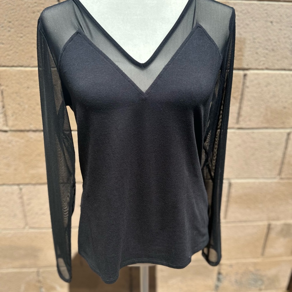 Express Black Asymmetrical Cut Out Blouse
